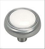 WHT PORCELAIN SN CAB KNOB