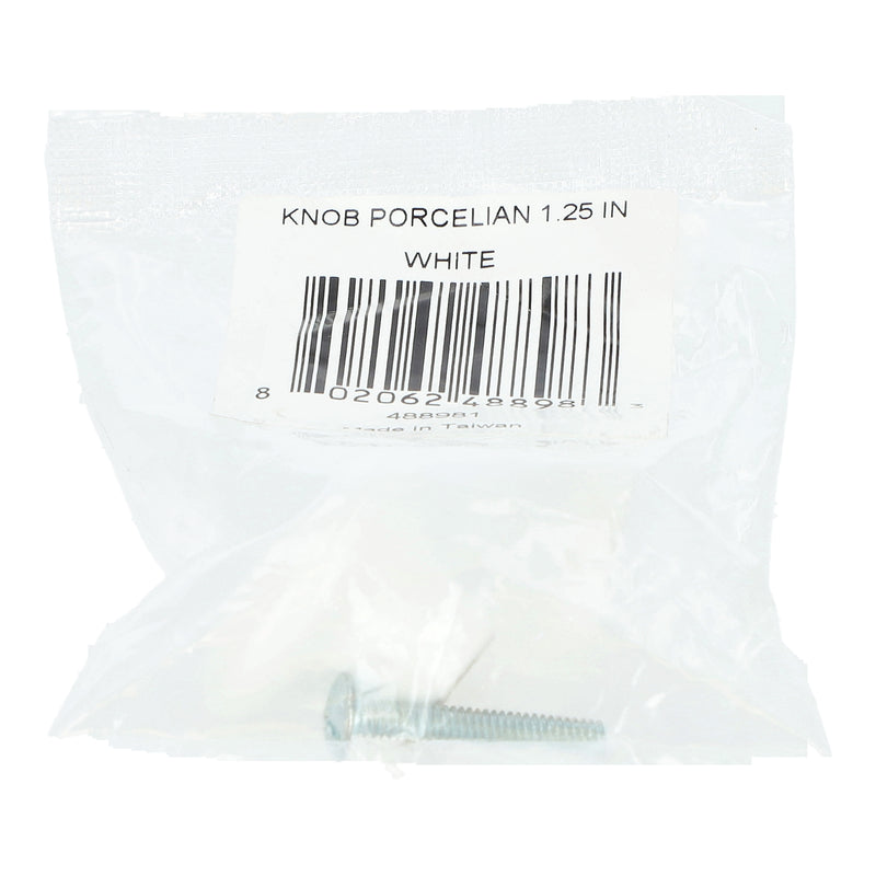 1.25" WHT PORCELAIN CAB KNO