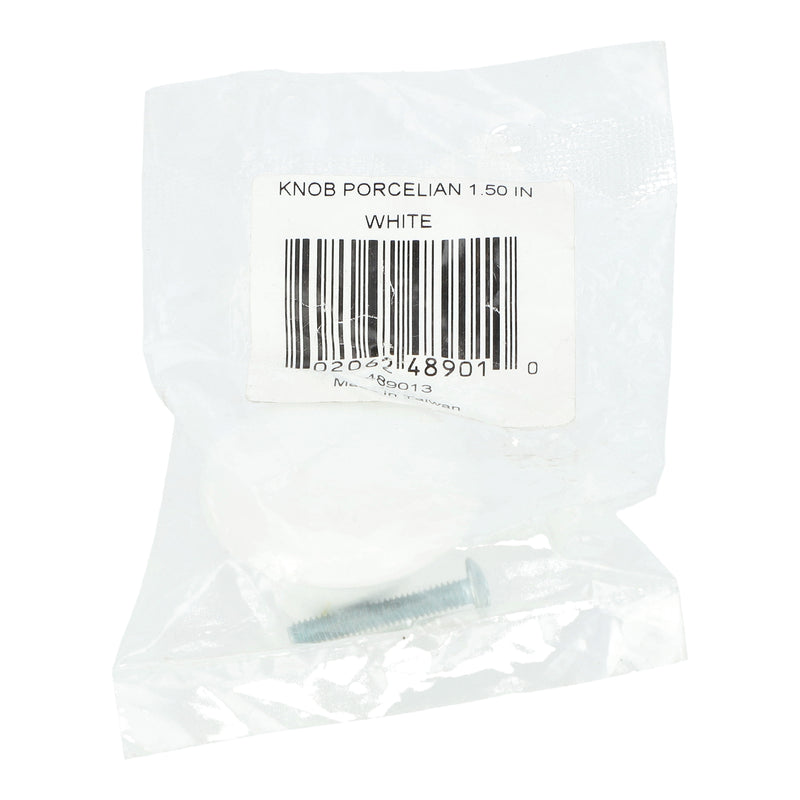 1.5" WHT PORCELAIN CAB KNO