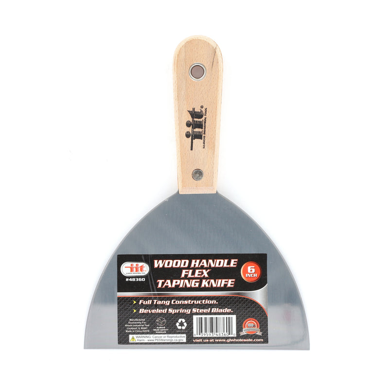 IIT 6'' FLEXIBLE TAPING KNIFE WOOD HANDLE