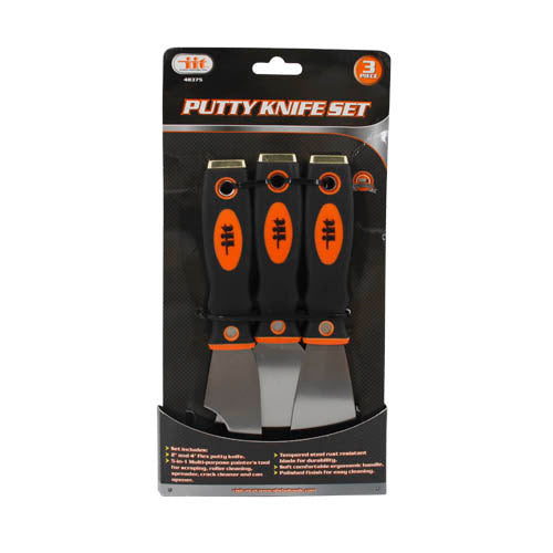 IIT 3pc FLEX PUTTY KNIFE SET BRASS CAPS