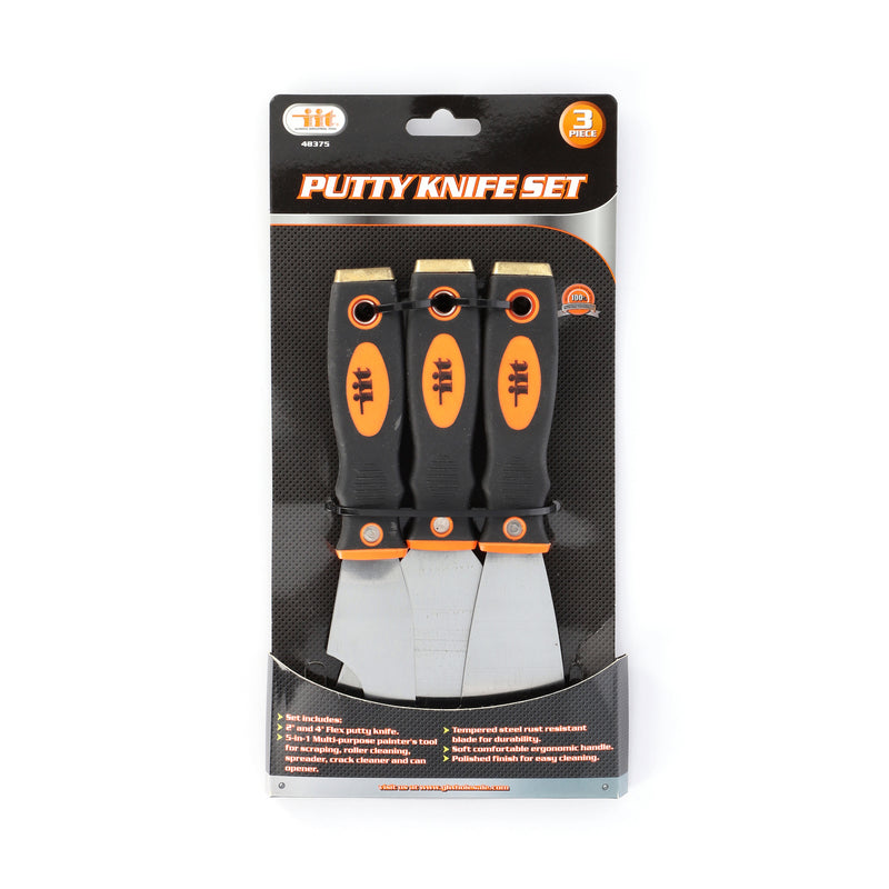 IIT 3pc FLEX PUTTY KNIFE SET BRASS CAPS