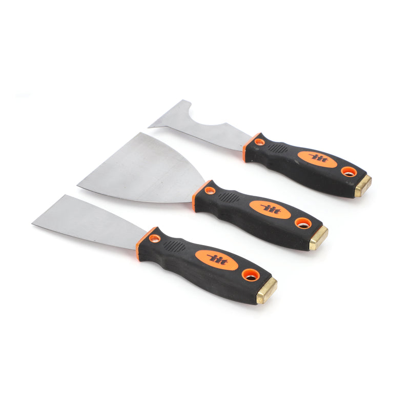IIT 3pc FLEX PUTTY KNIFE SET BRASS CAPS