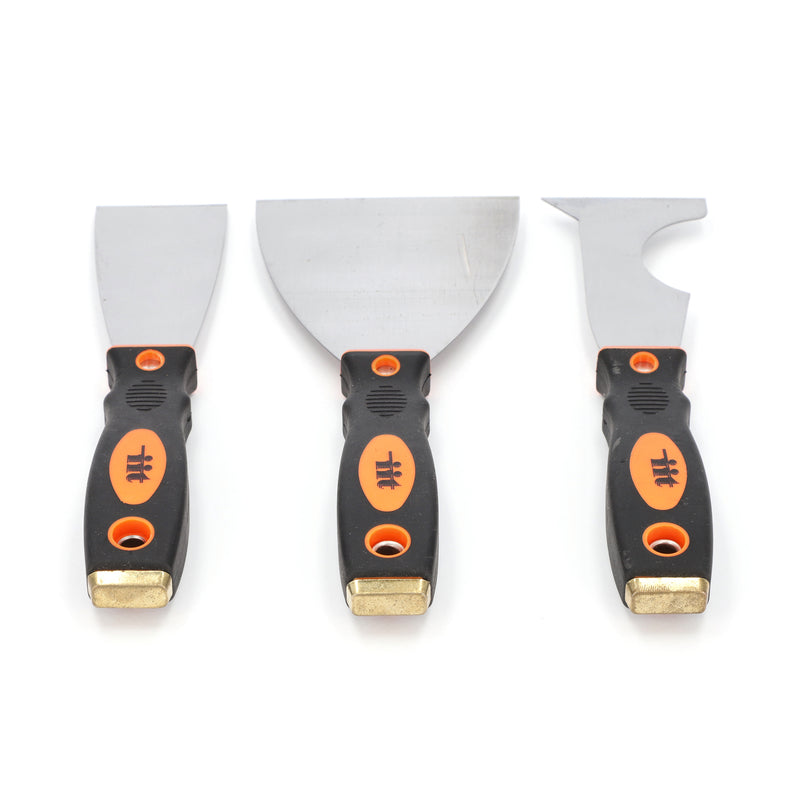 IIT 3pc FLEX PUTTY KNIFE SET BRASS CAPS