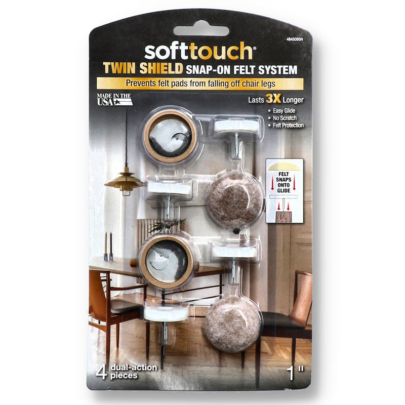 8PC 1'' ROUND TWIN SHIELD SNAP ON FELT SYSTEM