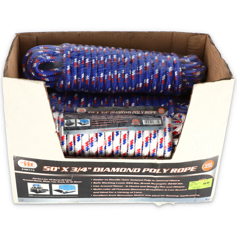 IIT 50' x 3/4'' DIAMOND POLY ROPE