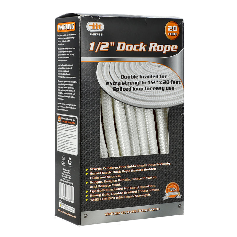IIT 1/2x20' DOUBLE BRAID DOCK ROPE