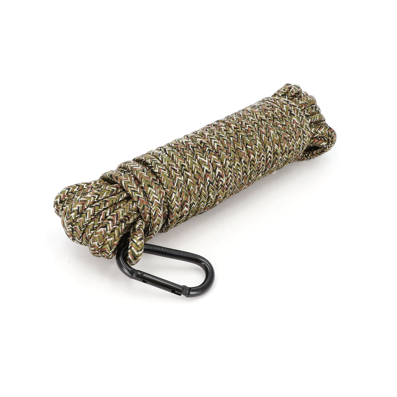 IIT 50' 3/8'' DIAMOND BRAIDED CAMO ROPE WITH CARABINER