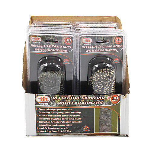 IIT 30' REFLECTIVE CAMO ROPE WITH CARABINER