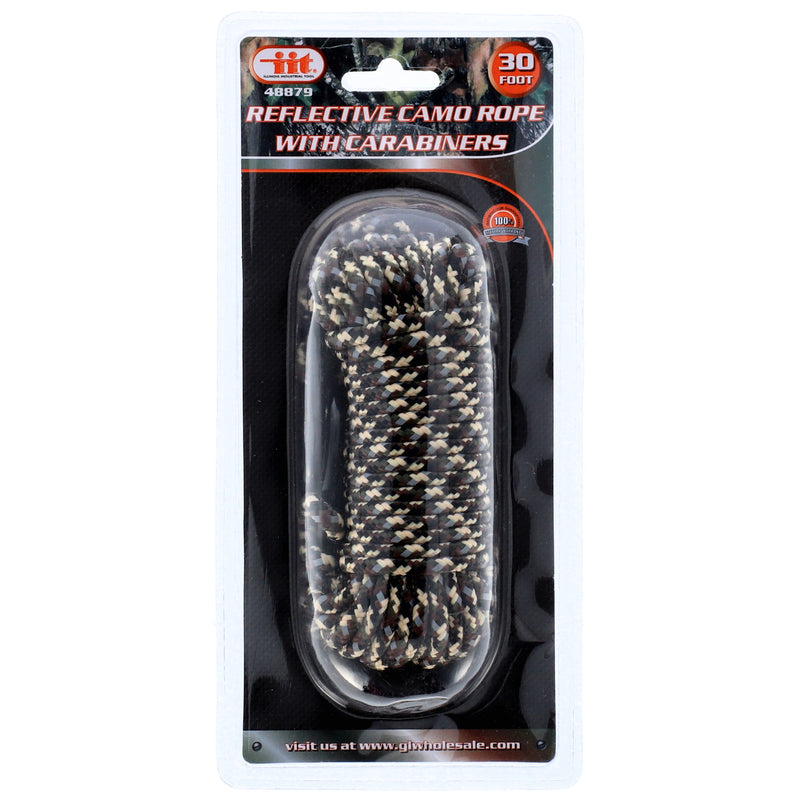 IIT 30' REFLECTIVE CAMO ROPE WITH CARABINER