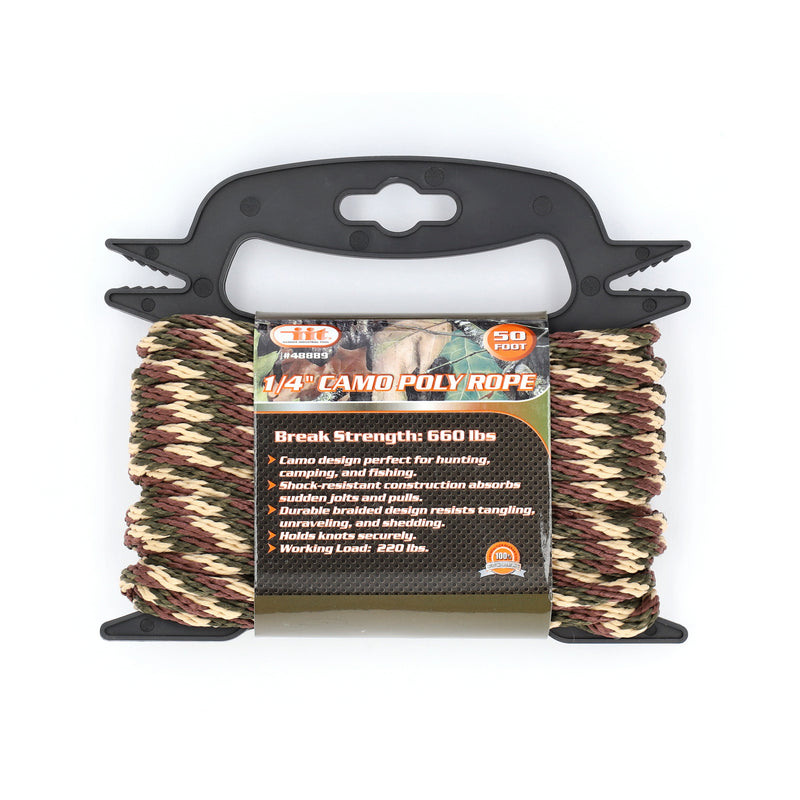 IIT 1/4''x50' SOLID BRAID CAMO ROPE