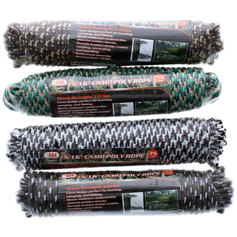 IIT 5/16'' x 75' CAMO POLY ROPE