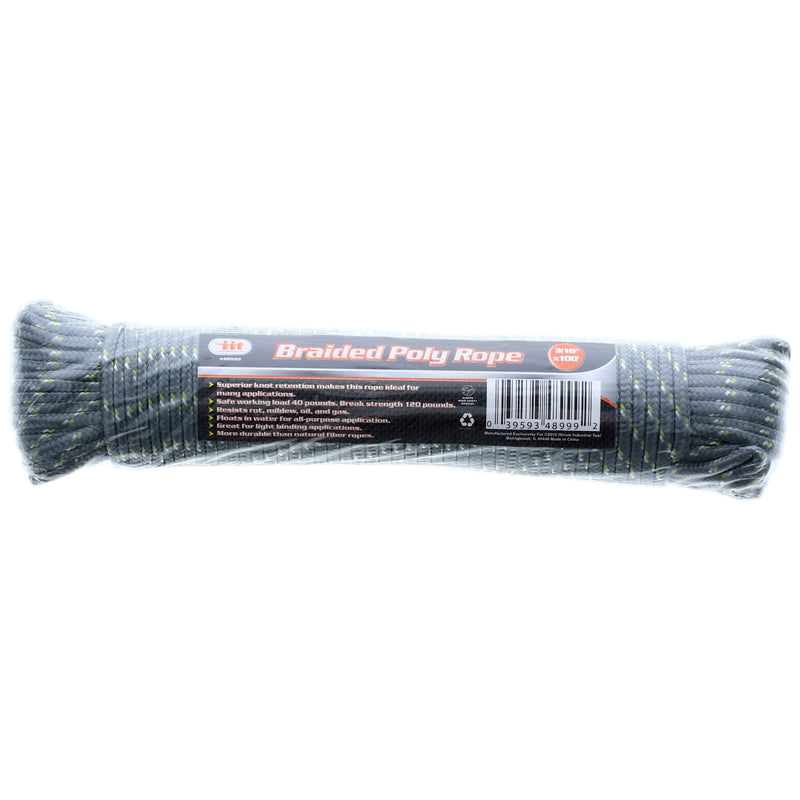 IIT 3/16'' x 100' BRAIDED POLY ROPE