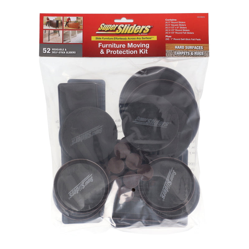 SUPERSLIDERS 52pc FURNITURE MOVING & PROTECTION KIT BROWN