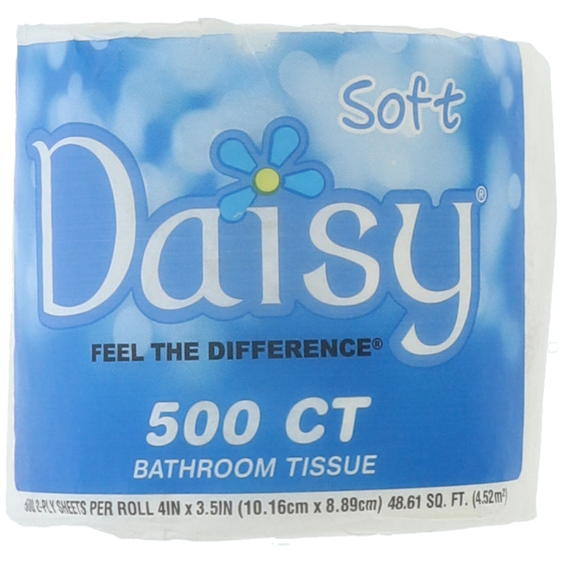 DAISY 500 SHEET 2 PLY SINGLE ROLL BATH TISSUE INDIVIDUALLY WRAPPED