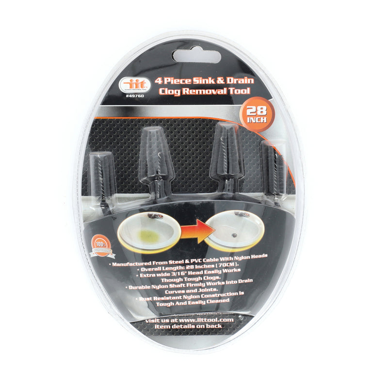 IIT 4pc SINK & TUB CLOG REMOVAL TOOL