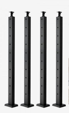 VEVOR 4PK CABLE RAILING POST 36'' X 1'' X 2''

VEVOR 4-Pack Cable Railing Post, 36" x 1" x 2" Steel Horizontal Hole Deck Railing Post, 10 Pre-Drilled Holes, SUS304 Stainless Steel Cable Rail Post with Horizontal and Curved Bracket, Black