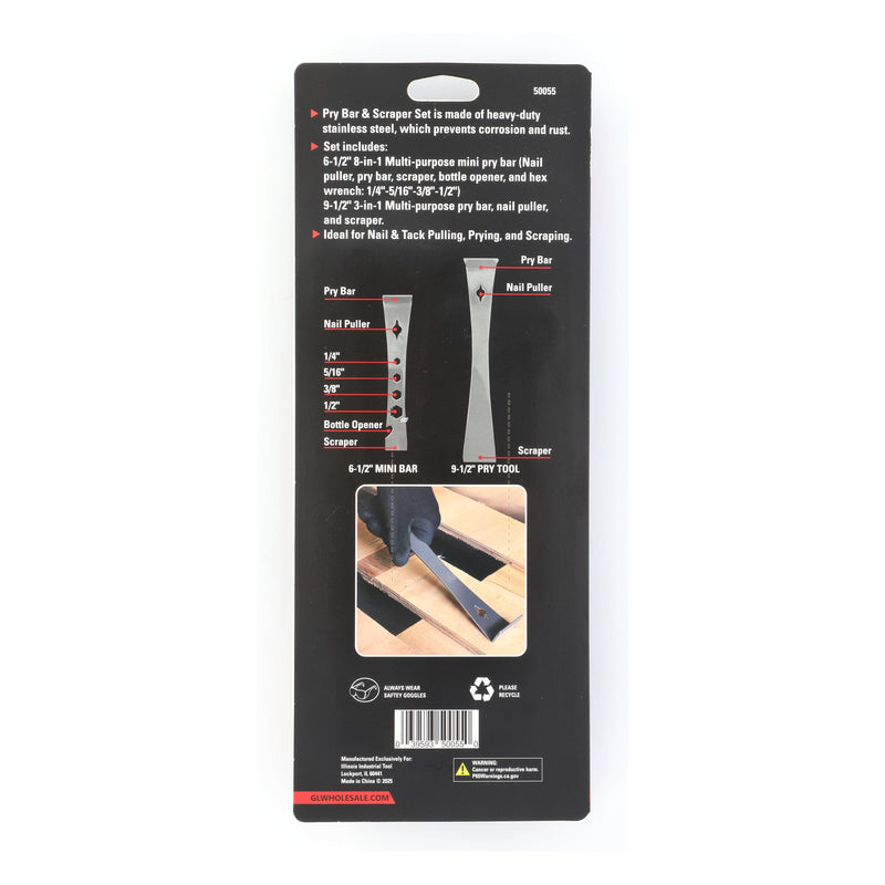 IIT PRO 2PC MULTI-FUNCTION STAINLESS STEEL PRY BAR SET