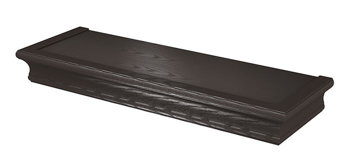 HIGH & MIGHTY 18'' 15lb ESPRESSO FLOATING WALL SHELF NO-TOOLS