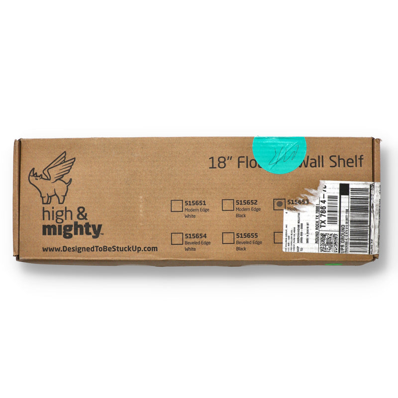 HIGH & MIGHTY 18'' 15lb ESPRESSO FLOATING WALL SHELF NO-TOOLS