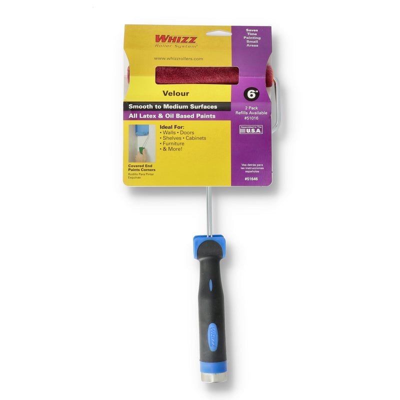 WHIZZ 6'' ROLLER FRAME & 2PK VELOUR ROLLER COVERS