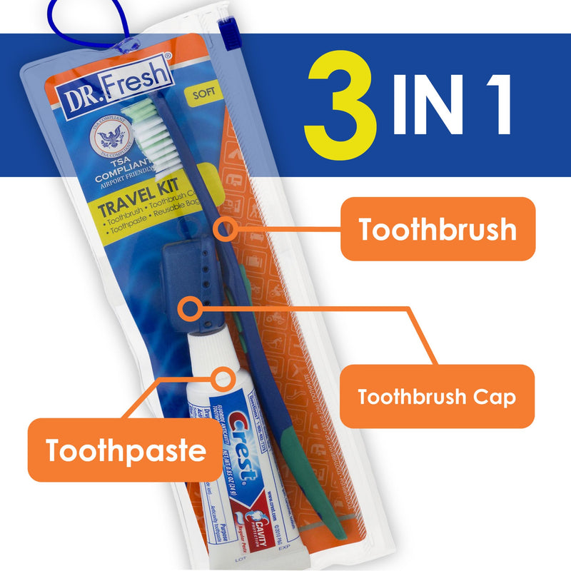 DR FRESH CREST TRAVEL PACK -BRUSH, PASTE & COVER