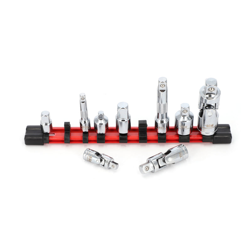 IIT PRO 10PC CHROME CRV SOCKET ADAPTERS ON RAIL