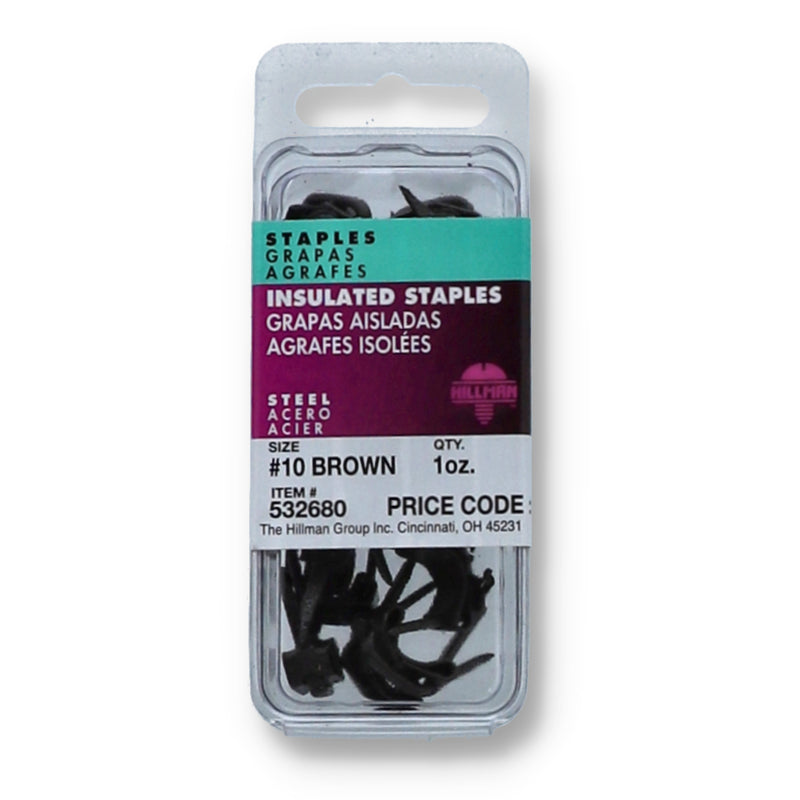 HILLMAN 1OZ INSULATED STAPLES #10 BROWN