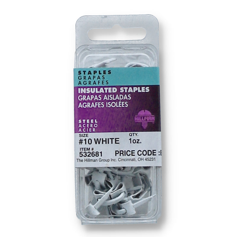 HILLMAN 1OZ INSULATED STAPLES #10WHITE