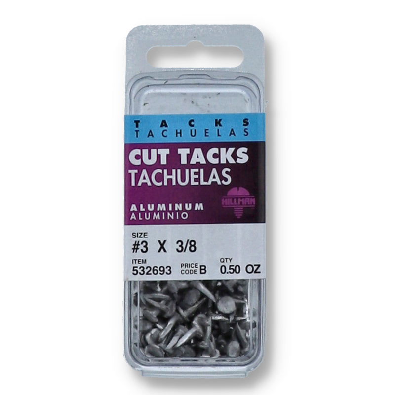 HILLMAN .5OZ ALUMINUM CUT TACKS #3 x 3/8''