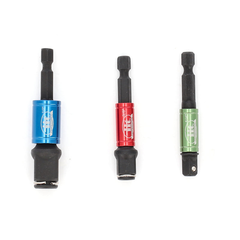 IIT PRO 3pc 2-in1 SWIVEL SLEEVE SOCKET & BIT ADAPTERS