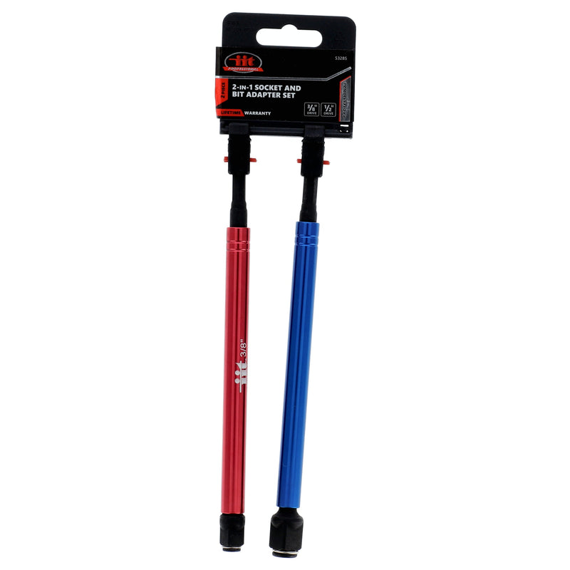 IIT PRO 2pc 8'' 2-in1 SWIVEL SLEEVE SOCKET & BIT ADAPTERS