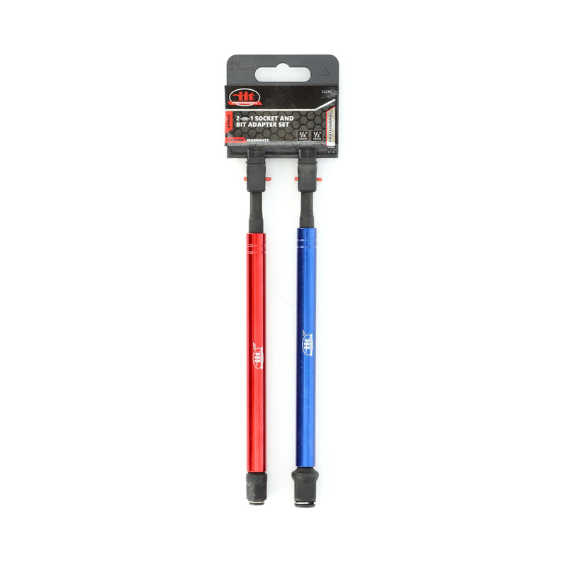 IIT PRO 2pc 8'' 2-in1 SWIVEL SLEEVE SOCKET & BIT ADAPTERS