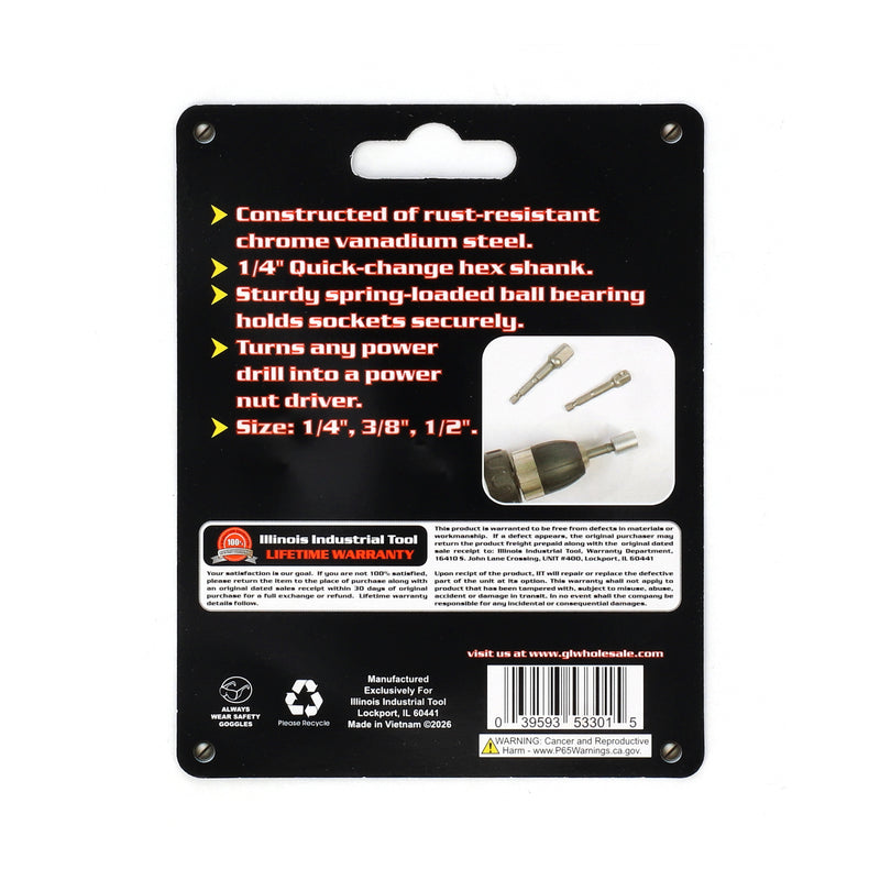 IIT 3PC POWER EXTENSION BAR SET QUICK CHANGE