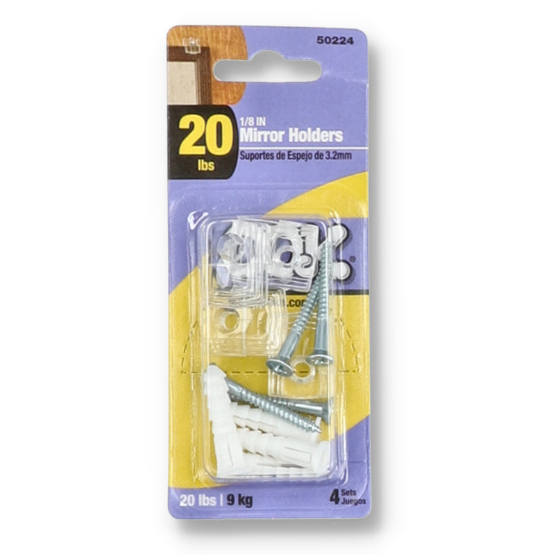 OOK 1/8'' PLASTIC MIRROR HOLDER 4 SETS