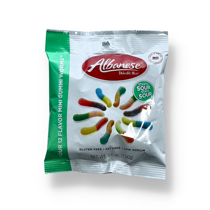 ALBANESE GUMMI 12 FLAVOR MINI SOUR WORMS