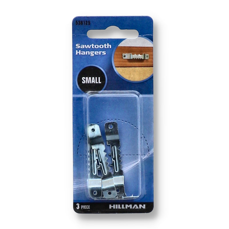 HILLMAN 3pc SMALL SAWTOOTH HANGERS & SCREWS