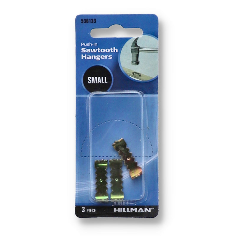 HILLMAN 3PK SMALL PUSH-IN SAWTOOTH HANGERS
