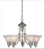 HH BRISTOL 5 LIGHT CHANDELIER SATIN NICKEL