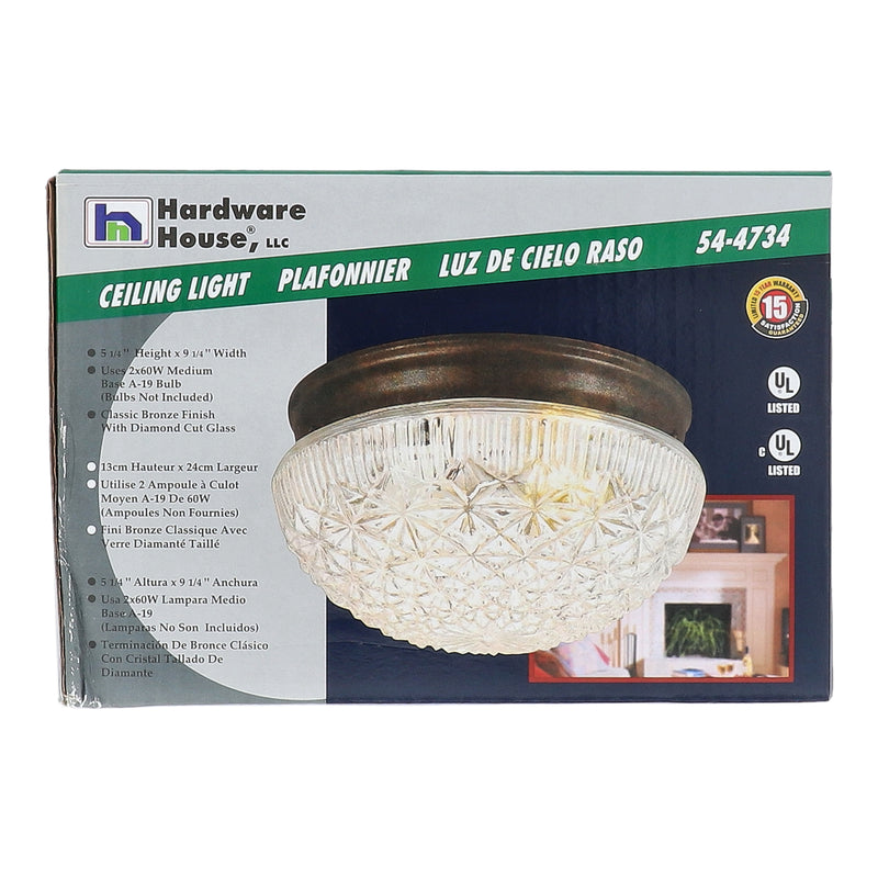 2LT CEIL LIGHT BRNZ