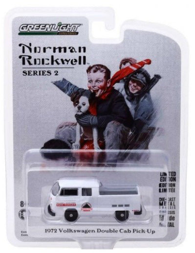 2PK NORMAN ROCKWELL SERIES II 1:64 SCALE 1972 VOLKSWAGEN DOUBLE CAB PICK-UP - WHITE