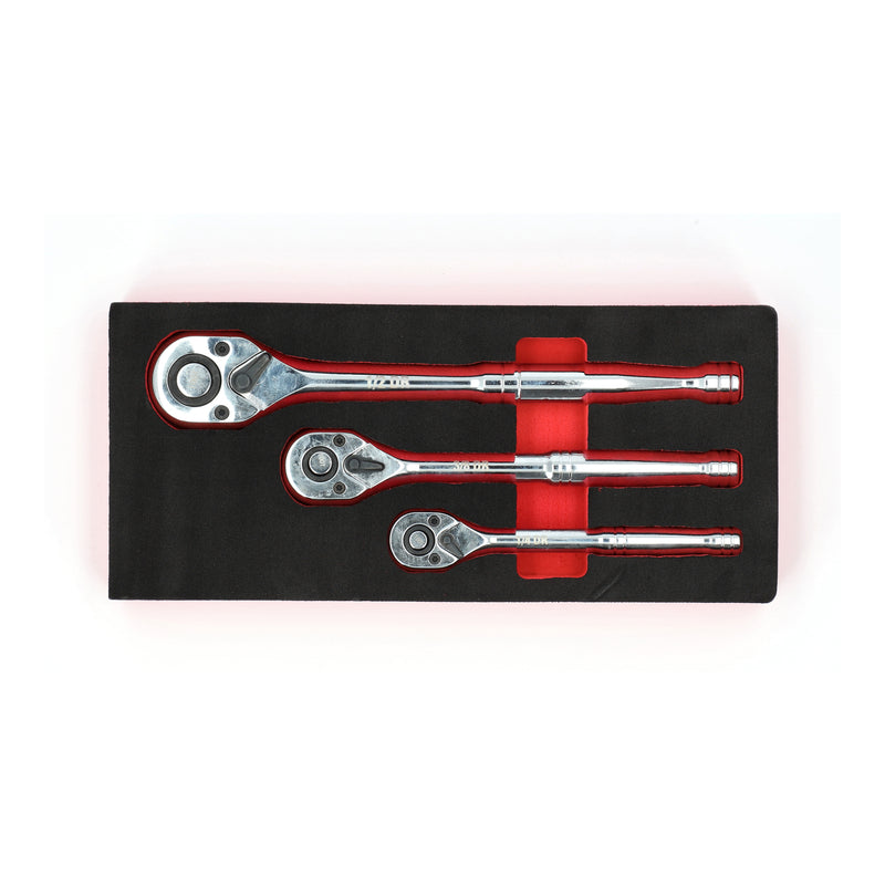 IIT PRO 3PC 100 TOOTH QUICK RELEASE CRV RATCHET SET