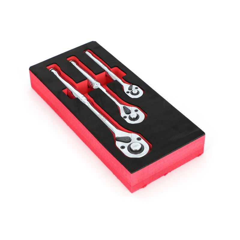 IIT PRO 3PC 100 TOOTH QUICK RELEASE CRV RATCHET SET