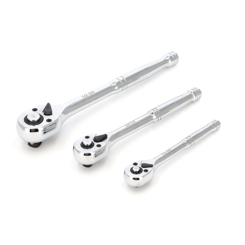 IIT PRO 3PC 100 TOOTH QUICK RELEASE CRV RATCHET SET