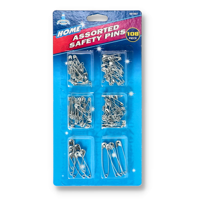 108pc ASSORTED SAFETY PINS GOLD & SILVER