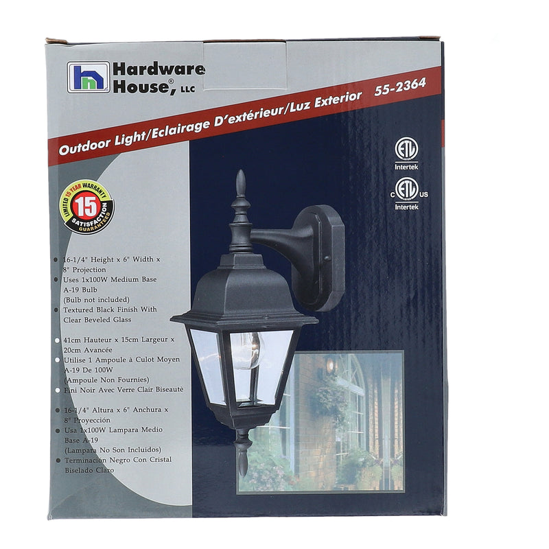 1LT WALL LIGHT BLK