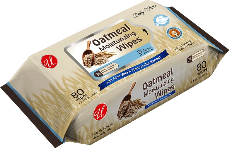 80ct OATMEAL MOISTURIZING BABY WIPES