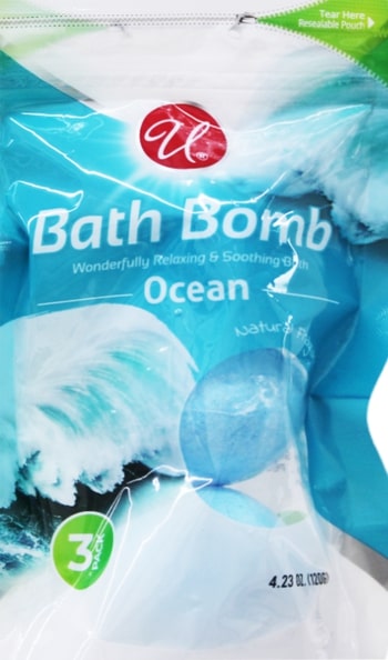 3pk BATH BOMB OCEAN SCENT