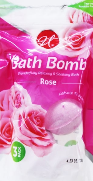 3PK BATH BOMB ROSE SCENT