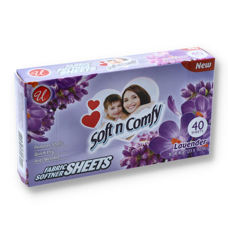 40ct FABRIC SOFTENER SHEETS LAVENDER 9x6.2''